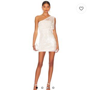 Revolve Asymmetrical Dress in Silver